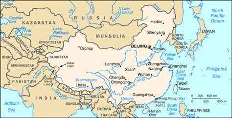 how many major rivers are located in china
